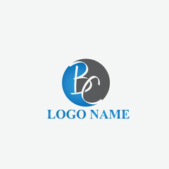 Vector luxury letter BC monogram serif logo design