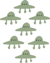 set of Aliens UFO patterns