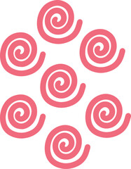 set of pink circles patterns