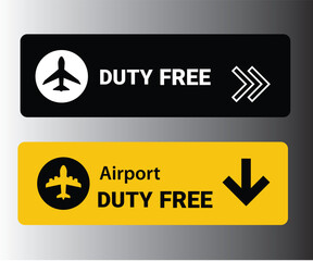 Duty Free Signboard Vector, Duty Free Vector
