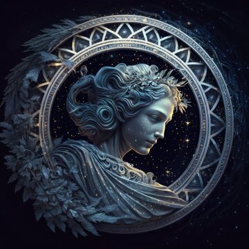 Virgo Zodiac Illustration, Mysterious Zodiac Symbol, Ai Generated