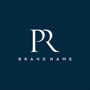 Luxury PR symbol logo vector