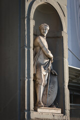 Farinata degli Uberti - Statue located outside the Uffizi Gallery building in Florence, Italy