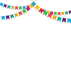 Party bunting background with copy space, birthday card background