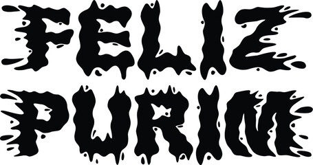 Feliz Purim lettering or Typography design for card, poster, purim celebration, greeting card design 