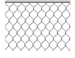 Prison barrier, secured property. Fence wire mesh steel metal isolated on transparent background. 