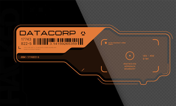 Cyberpunk decal. Vector sticker, label in futuristic style. Sci fi signs, inscriptions and symbols.