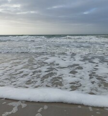 storm with big waves at the baltic sea