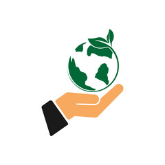 Eco friendly icon. Environmental sustainability simple symbol. vector illustration