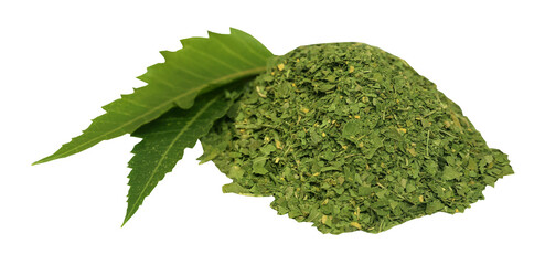Medicinal neem leaves with dried powder