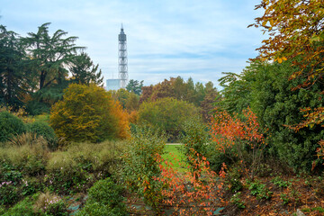 Sempione park in Milan at fall