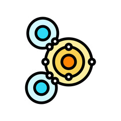 atom molecular structure color icon vector illustration