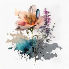 Beautiful flower isolated on white background generative ai