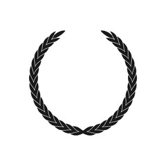 Laurel wreath victory icon. color editable