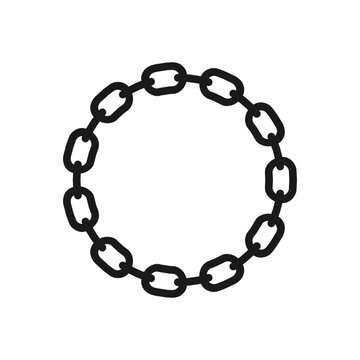 Round chain icon, Motorcycle chain circle frame template 