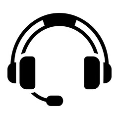 headphones glyph icon