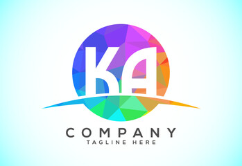 Initial Letter K A Low Poly Logo Design Vector Template. Graphic Alphabet Symbol For Corporate Business Identity