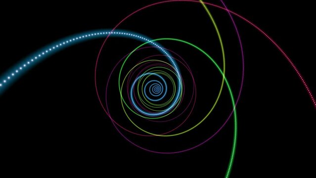 Bewegende Linien in Spiralen.