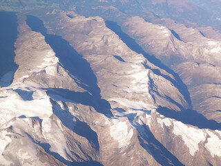 Alps from plane window.