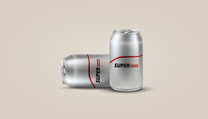 Vector can. Beer Can illustration. Realistic 3D Icon. Drink container.
