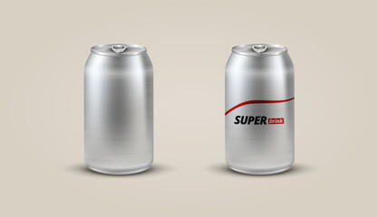 Vector can. Beer Can illustration. Realistic 3D Icon. Drink container.