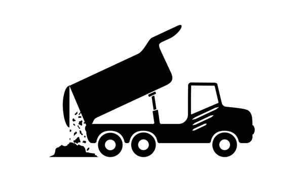 recommend clip art: Dumper truck vector illustration on white background. Transportation truck for use in logistics, transportation, construction truck design projects. 