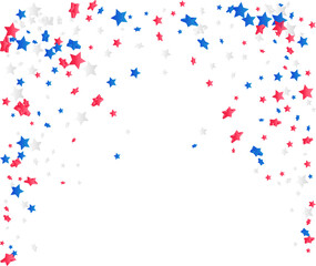 Congratulatory inscription on the background colors of the American Flag.