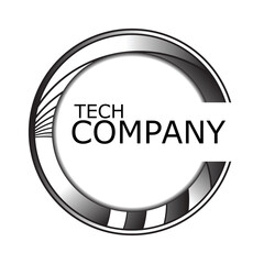 tech company circle logo template