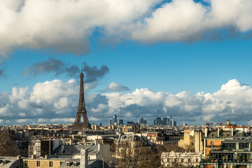 Sunshine on Eiffel Tower in Paris