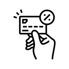 credit card payment line icon vector illustration