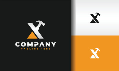 initial x hammer logo