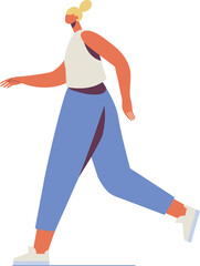 Woman jogging simple faceless silhouette illustration