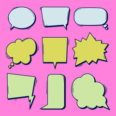 hand drawn cartoon bubble speech text box