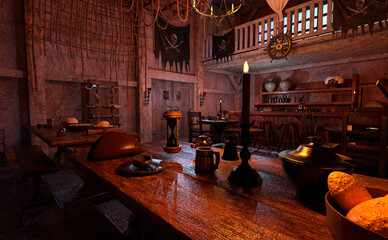 3D Rendering Pirate Bar