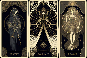 The tarot is a pack of playing cards. Generative AI. - obrazy, fototapety, plakaty