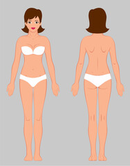 woman, body, silhouette, vector, naked, figure, anatomy