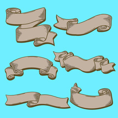 hand drawn vintage ribbon banner collection