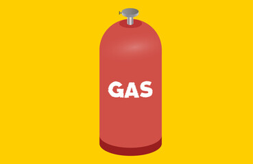 red gas bottle with 