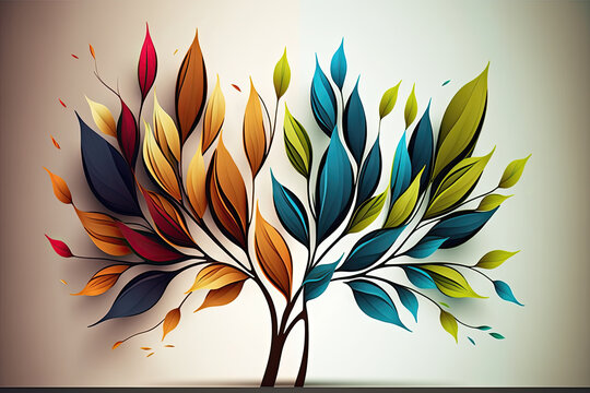 Colorful Leaves and brenches 