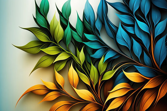 Colorful Leaves and brenches 