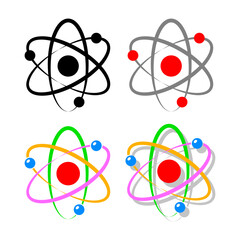 Atom vector icons on white background