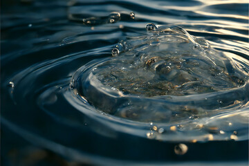 Macro of water splash, generative ai