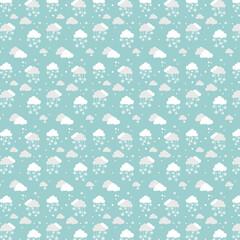 seamless pattern with snow clouds