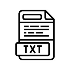 txt file format document line icon vector illustration