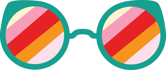 Retro glasses  groovy hippie rainbow glasses illustration.   - 574650104