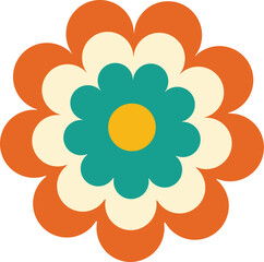Retro Groovy Flower Hippie illustration. Retro 90s style.