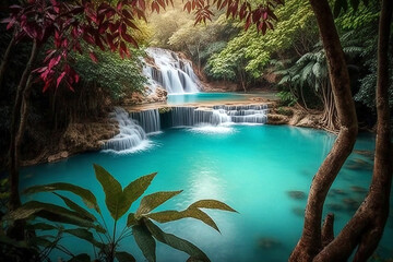 paraíso tropical cachoeiras em meio a mata selvagem 