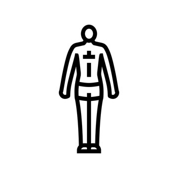 ectomorph male body type line icon vector illustration