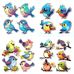 Obraz premium sticker design of bird, vector, white background