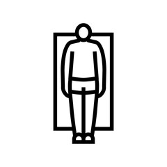 rectangle male body type line icon vector illustration